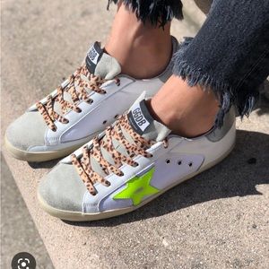 Golden goose sneakers with leopard laces